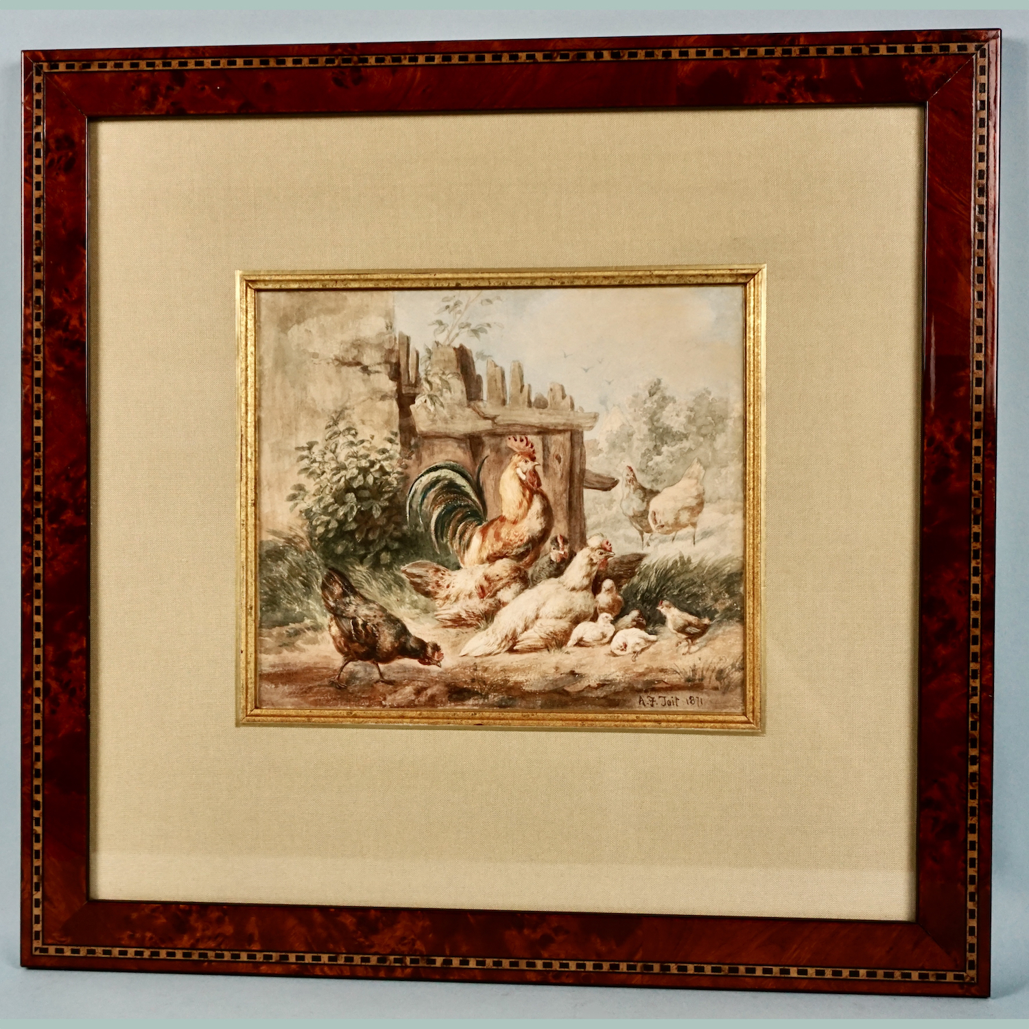 arthur-fitzwilliam-tait-english-1819-1905-watercolor-barnyard-scene-p422-10
