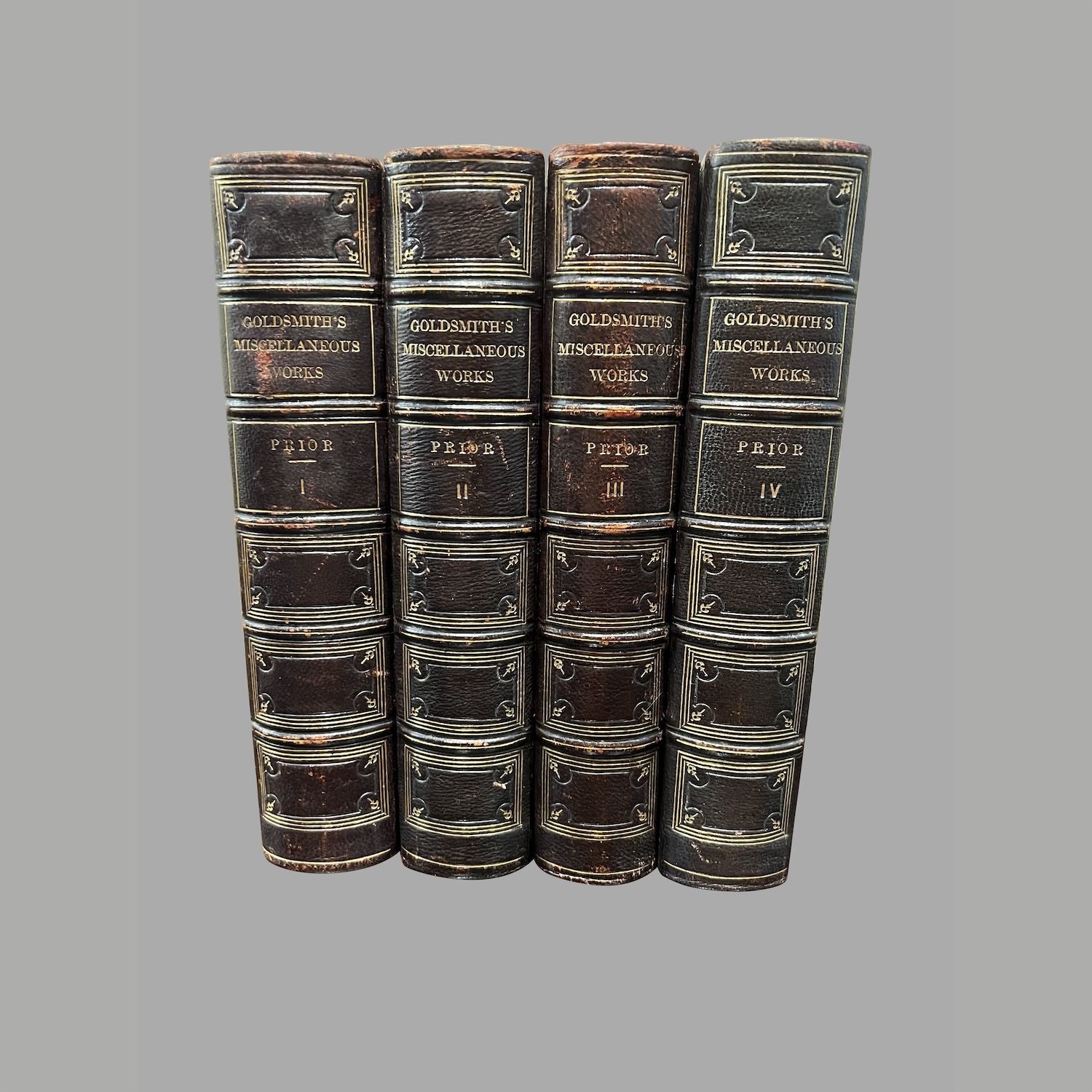 the-miscellaneous-works-oliver-goldsmith-4-tooled-leatherbound-volumes-c1021-38
