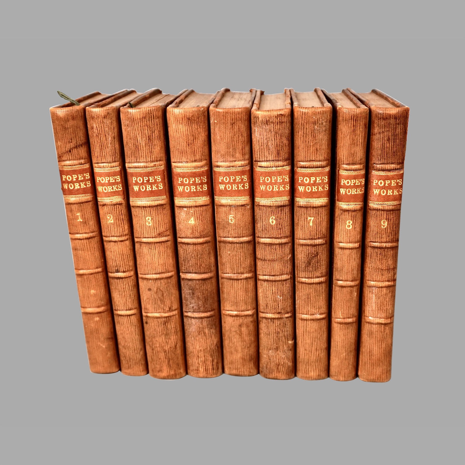 works-alexander-pope-leatherbound-9-volumes-published-1757-c921-5